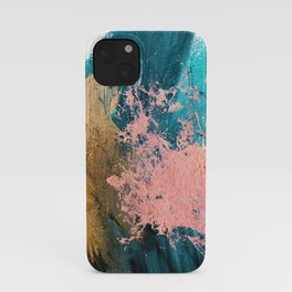 Coral Reef [1]: colorful abstract in blue, teal, gold, and pink iPhone Case