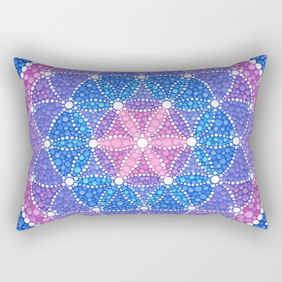 Starry Flower of Life Rectangular Pillow