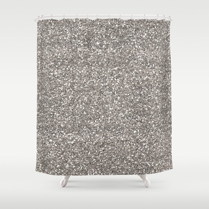 Silver Glitter I Shower Curtain