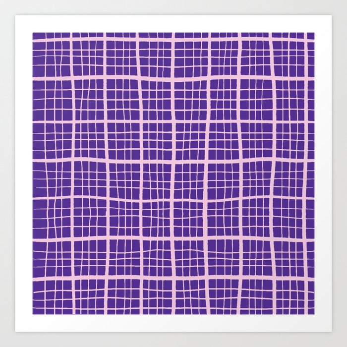 Pretty Pink and Purple Squares Graph Paper Art Print