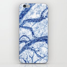 Blue and White Tree Abstract iPhone Skin