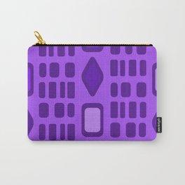 Retro Diamonds Rectangles Purple Carry-All Pouch