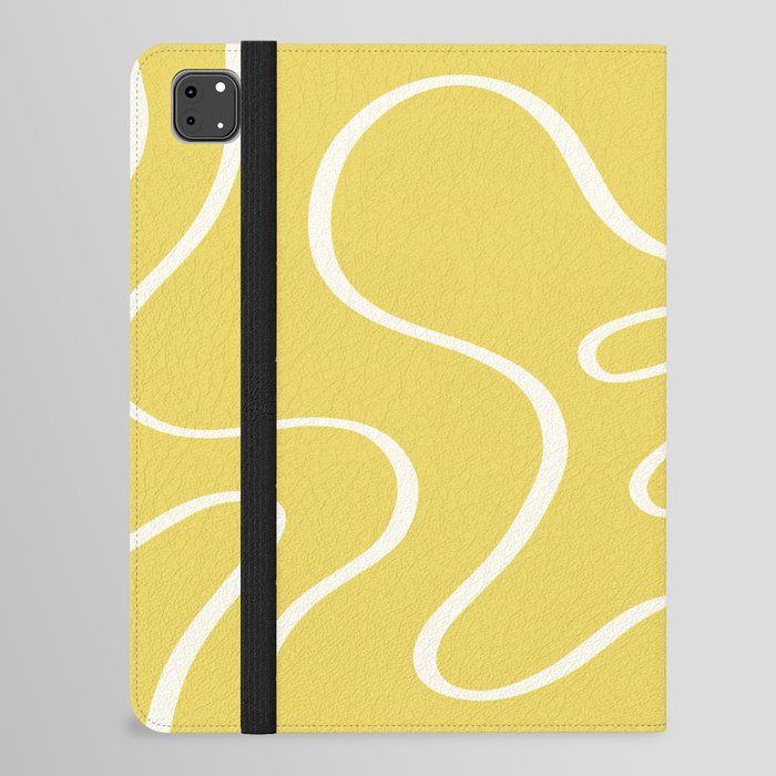 Minimalist line yellow flower iPad Folio Case