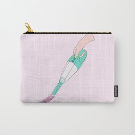 CLEAR THE PROBLEMS Carry-All Pouch | Metaphor, Funny, Illustration, Hand, Curated, Pastel, Life, Vacuumcleaner, Digital, Work 