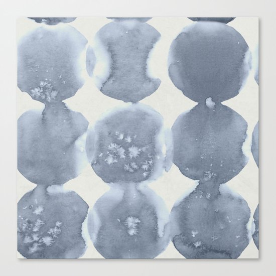 Shibori Wabi Sabi Indigo Blue on Lunar Gray Canvas Print