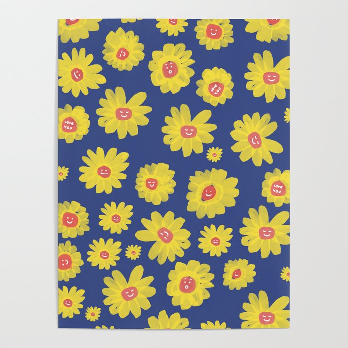 Sunny flower field Poster
