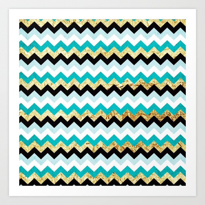 Black Teal And Gold Chevron Pattern Art Print By Piplulu Society6 1000+ ideas about chevron wallpaper on pinterest | textured. black teal and gold chevron pattern art print