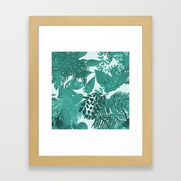 Turquoise flowers Framed Art Print