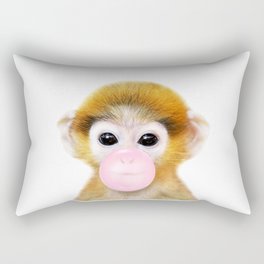 Baby Monkey Blowing Bubble Gum by Zouzounio Art Rectangular Pillow