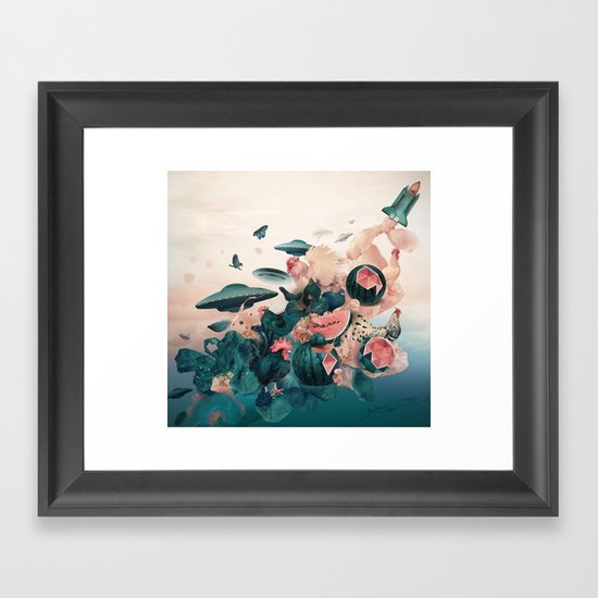 Watermelon&Black cock Framed Art Print