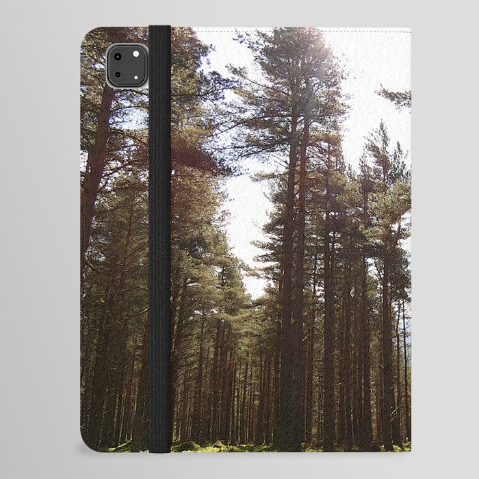 Spring Light in a Scottish Highlands Pine Tree Forest iPad Folio Case