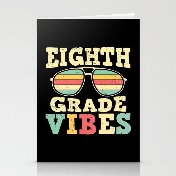 Eighth Grade Vibes Retro Sunglasses Stationery Cards