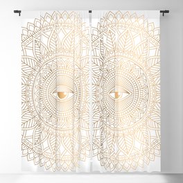 Luxury Ornamental Golden Eye Mandala  Blackout Curtain
