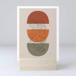 Platano Plant warm grey Mini Art Print