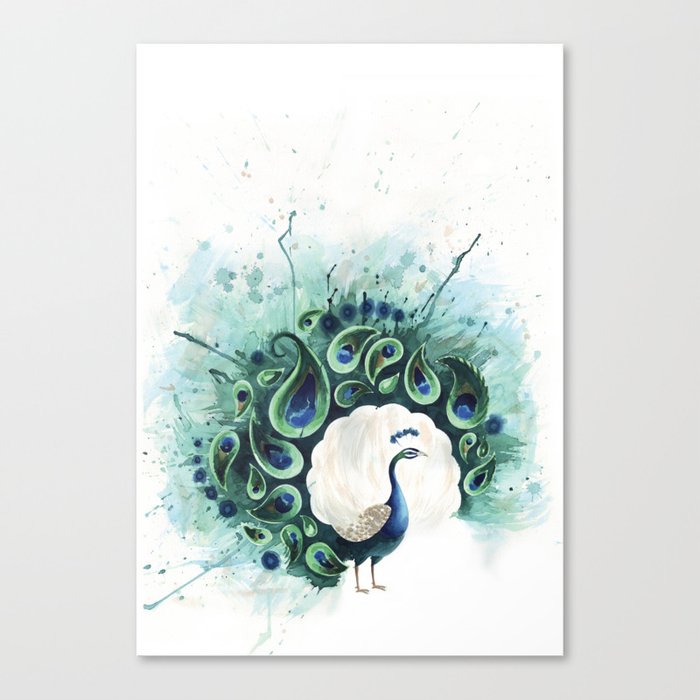 Circle Peacock Canvas Print