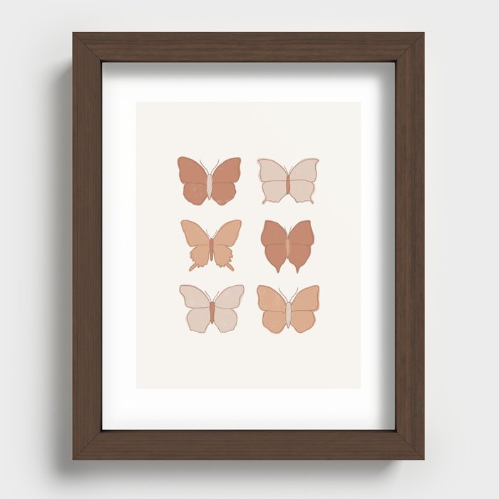 Boho Butterflies Recessed Framed Print