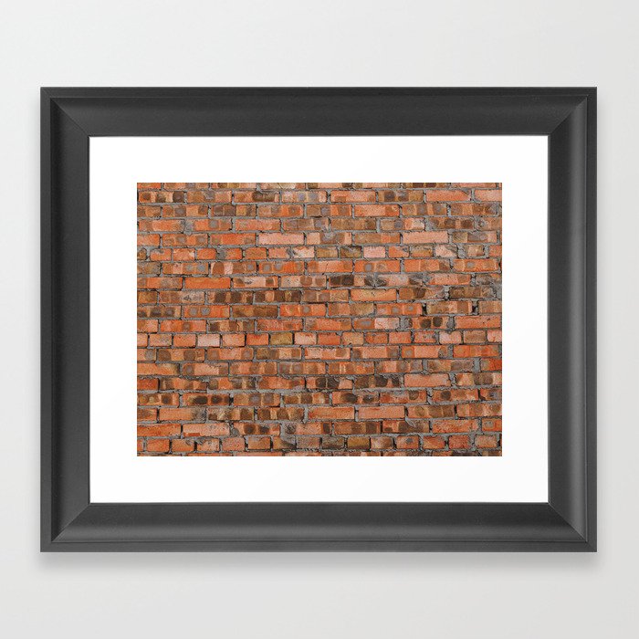 Texture of an old brick wall closeup Framed Art Print