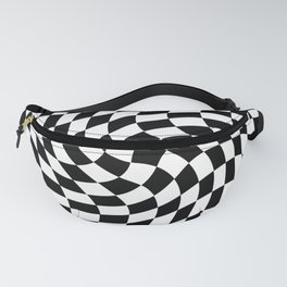 Black and White Warped Checkered Pattern Fanny Pack | Graphicdesign, Checkered, Checkers, Digital, Elegant, Checkerboard, Houndstooth, Dogtooth, Warped Checkers, Black And White 