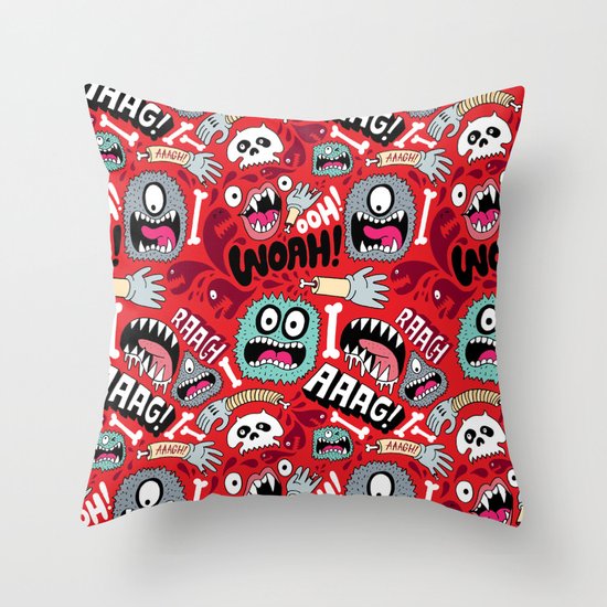 AAAGHHH! PATTERN! Throw Pillow