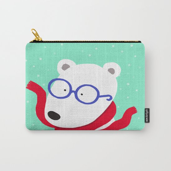 Hipster Polar Bear Carry-All Pouch