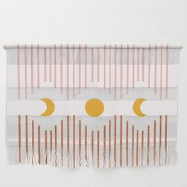 Geometric Lines Moon Phase Pattern 2 Wall Hanging