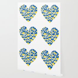 Ukraine Flag in Hearts Wallpaper