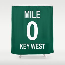 Key West Mile Marker 0 (Zero) U.S. Route 1 (US 1) through the Florida Keys to Key West Shower Curtain