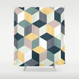 Cubic Pattern Shower Curtain
