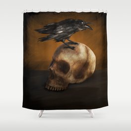 Raven and Skull Shower Curtain