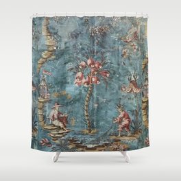 Antique Italian Chinoiserie 18th Century Fresco Shower Curtain