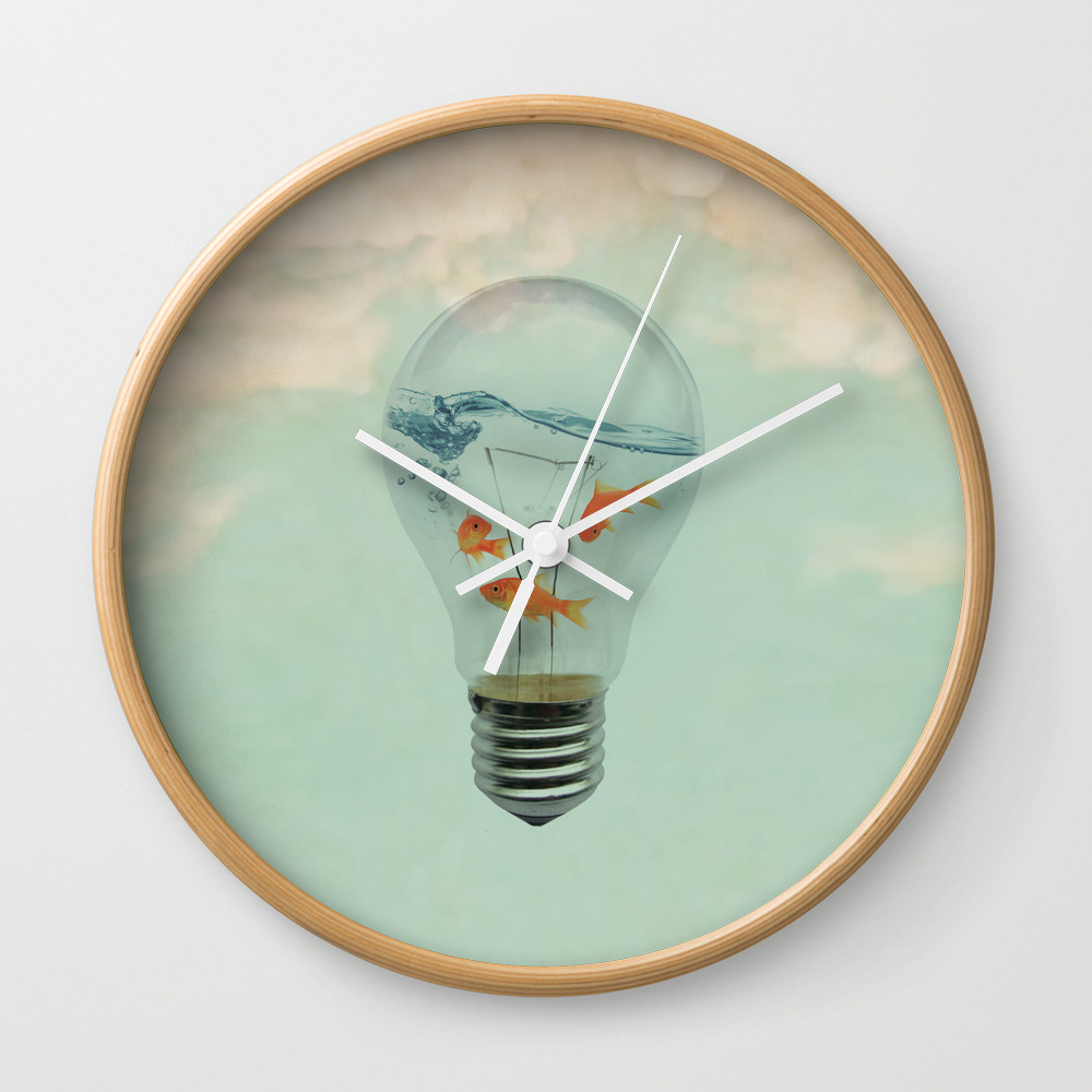 Ideas And Goldfish Rm Wall Clock By Vincepezzaniti Society6