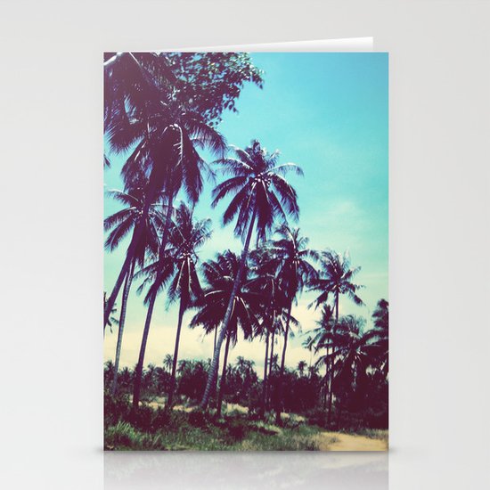 Road of palm trees Stationery Cards