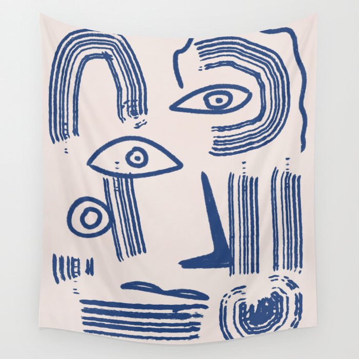 Portrait anxiety Wall Tapestry