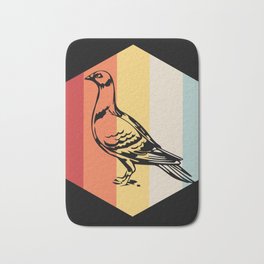 Pigeon Retro Vintage Colorful Dove Racing Birds Bath Mat | Domesticpigeon, Warpigeons, Pigeonowner, Racing, Doves, Peace, Retro, Homingpigeon, Rockpigeon, Graphicdesign 