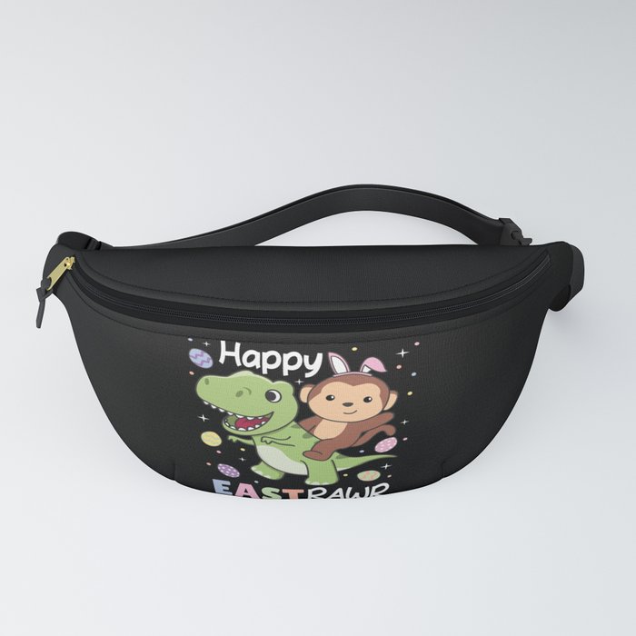 Monkey With T-rex Easter Estrawr Easter Pun Fanny Pack
