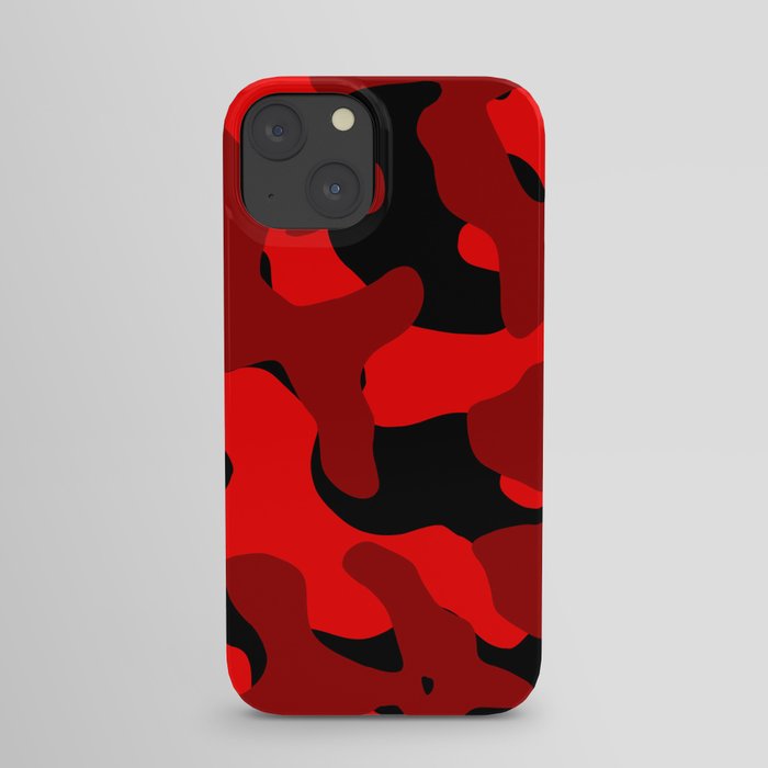 Black and Red Camo abstract iPhone Case