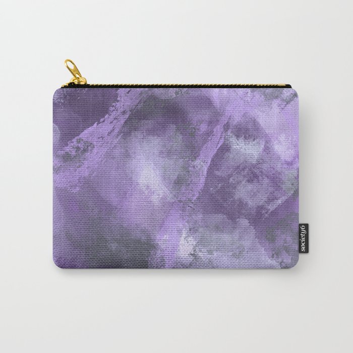 Stormy Abstract Art in Purple and Gray Carry-All Pouch