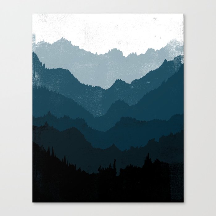 Mists No 6 Ombre Blue Ridge Mountains Art Print Canvas Print By