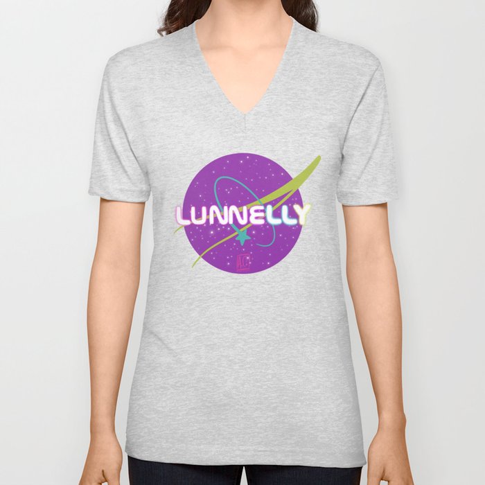 Lunnelly Space V Neck T Shirt