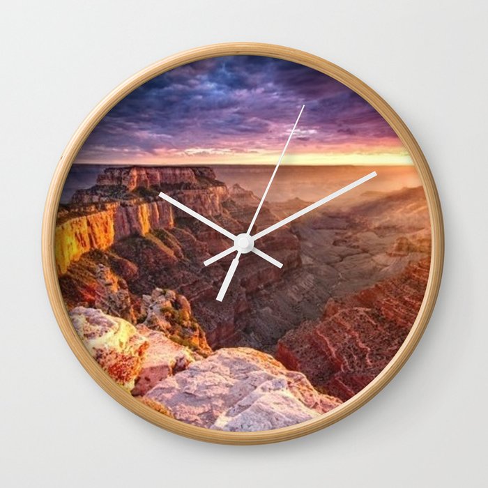Purple Sunset at the Grand Canyon Wall Clock
