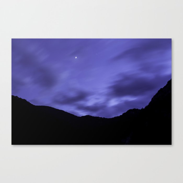 blue cloud in the dark sky Canvas Print