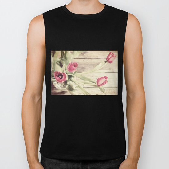 rustic tulips Biker Tank