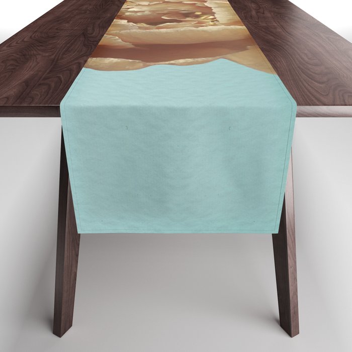 Peony - Neutral Floral and Blue Ombre Table Runner