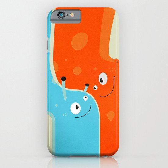Hugging Cute Cartoon Characters iPhone & iPod Case