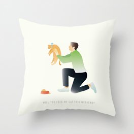 Cat Proposal Throw Pillow