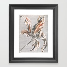 Tulip etched navy blue burnt orange gray  Framed Art Print