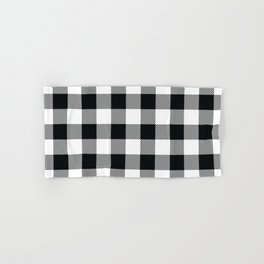 Black & White Buffalo Plaid Hand & Bath Towel by Christyne