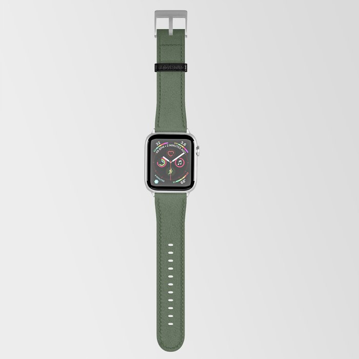 Dark Green Solid Color Pantone Douglas Fir 19-0220 TCX Shades of Green Hues Apple Watch Band