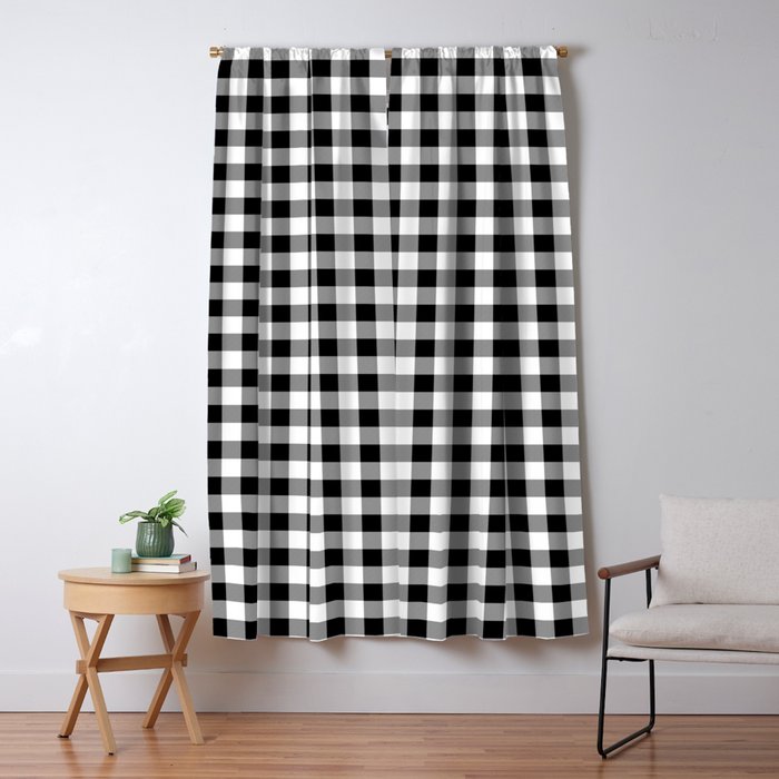 Classic Black White Gingham Check Pattern Blackout Curtain By Podartist Society6