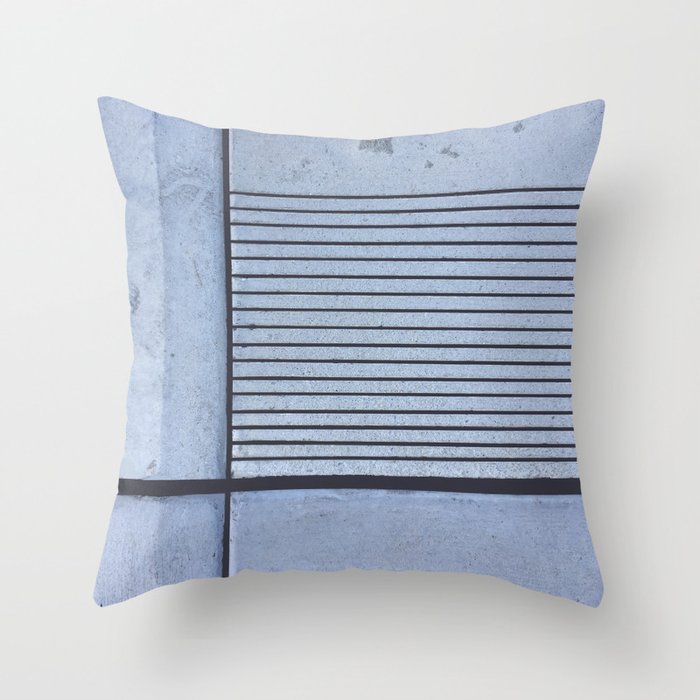 Concrete Stripe Blue Throw Pillow